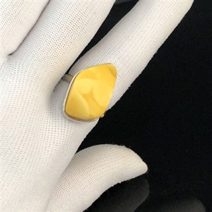 Винтажное кольцо с натуральным природным янтарем, Россия, 1990-е гг. 001824 - фото 2135