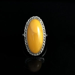 Винтажное кольцо с натуральным природным янтарем, СССР, 1980-е гг. 001554 - фото 2152