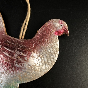 Советская ёлочная игрушка «Курочка», объёмный картонаж, СССР, 1950-е гг. 001911 - фото 21534