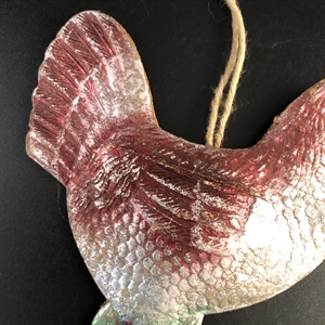 Советская ёлочная игрушка «Курочка», объёмный картонаж, СССР, 1950-е гг. 001911 - фото 21535