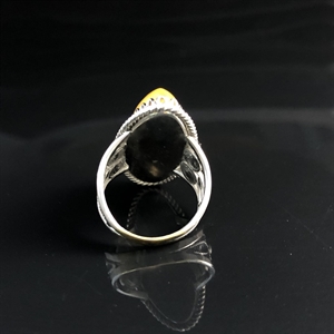 Винтажное кольцо с натуральным природным янтарем, СССР, 1980-е гг. 001653 - фото 2165