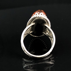 Винтажное кольцо с натуральным природным янтарем, СССР, 1980-е гг. 001678 - фото 2173