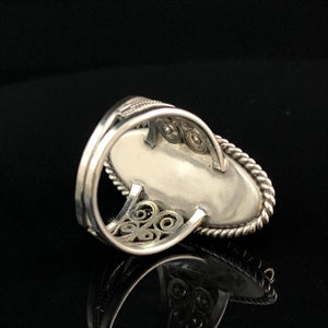 Винтажное кольцо с натуральным природным янтарем, СССР, 1980-е гг. 001678 - фото 2174