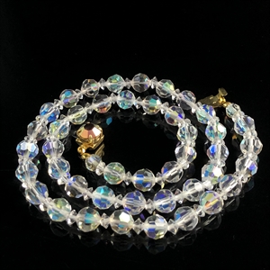 Чешские бусы с покрытием Aurora Borealis, 53 см, 1980-е гг. 001927 - фото 21772