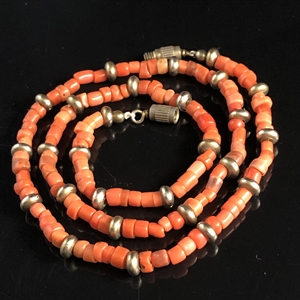 Чокер из антикварного природного рубленого коралла 001929 - фото 21804