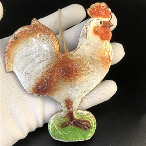 Советская ёлочная игрушка «Петушок», объёмный картонаж, СССР, 1950-е гг. 001944 - фото 22060