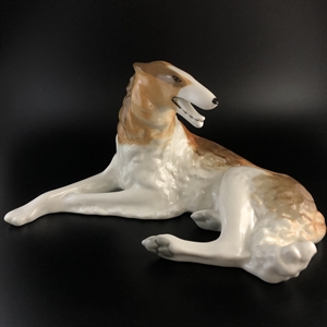 Статуэтка «Борзая», фарфор, ЛФЗ, СССР, 1970-е гг. 001948 - фото 22117