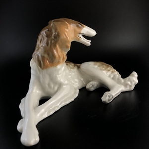 Статуэтка «Борзая», фарфор, ЛФЗ, СССР, 1970-е гг. 001948 - фото 22122