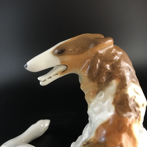 Статуэтка «Борзая», фарфор, ЛФЗ, СССР, 1970-е гг. 001948 - фото 22124