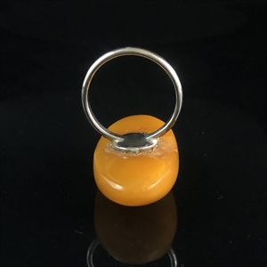 Винтажное кольцо с натуральным природным янтарем, СССР, 1980-е гг. 001957 - фото 22272