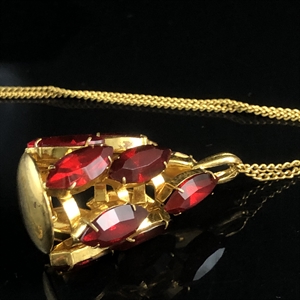 Чешский кулон на цепочке «Ёлочка», 1970-е гг. 001959 - фото 22299