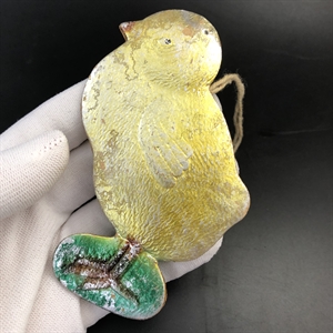 Советская ёлочная игрушка «Цыплёнок», объёмный картонаж, СССР, 1940-е гг. 001967 - фото 22448