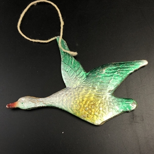 Советская ёлочная игрушка «Утка», объёмный картонаж, СССР, 1950-е гг. 001968 - фото 22458