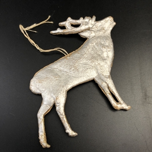 Антикварная ёлочная игрушка Олень, объёмный картонаж, СССР, 1940-е гг. 001969 - фото 22477