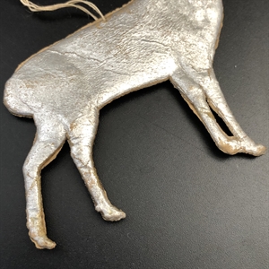 Антикварная ёлочная игрушка Олень, объёмный картонаж, СССР, 1940-е гг. 001969 - фото 22479