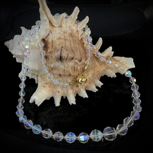 Чешские бусы с покрытием Aurora Borealis, 63 см, 1980-е гг. 001973 - фото 22534