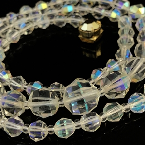 Чешские бусы с покрытием Aurora Borealis, 63 см, 1980-е гг. 001973 - фото 22536