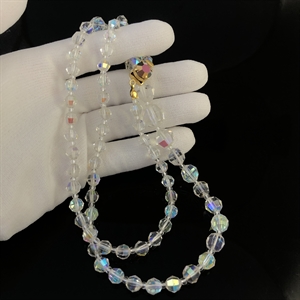 Чешские бусы с покрытием Aurora Borealis, 63 см, 1980-е гг. 001973 - фото 22539