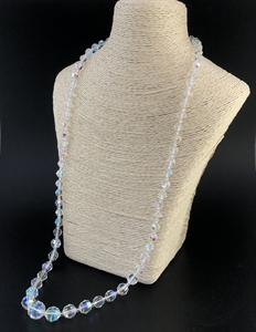 Чешские бусы с покрытием Aurora Borealis, 63 см, 1980-е гг. 001973 - фото 22542