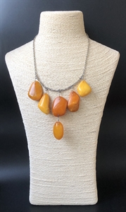 Колье из мельхиора с природным балтийским янтарём, СССР, 1980-е гг. 001980 - фото 22655