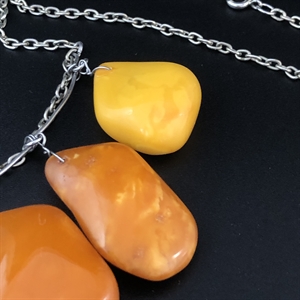 Колье из мельхиора с природным балтийским янтарём, СССР, 1980-е гг. 001980 - фото 22660