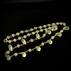 Антикварное чешское колье из уранового стекла, 55 см, 1940-е гг. 001983 - фото 22710