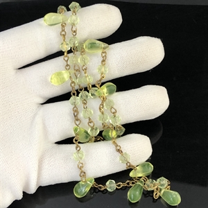 Антикварное чешское колье из уранового стекла, 55 см, 1940-е гг. 001983 - фото 22713