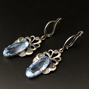 Серьги «Овал», завод «Красная Пресня» , СССР, 1980-е гг. 001989 - фото 22801