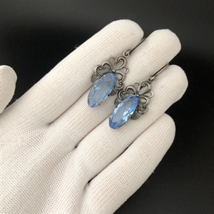 Серьги «Овал», завод «Красная Пресня» , СССР, 1980-е гг. 001989 - фото 22803