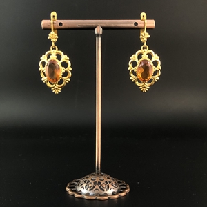 Серьги «Золото осени», завод «Красная Пресня» , СССР, 1980-е гг. 001991 - фото 22827