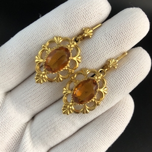 Серьги «Золото осени», завод «Красная Пресня» , СССР, 1980-е гг. 001991 - фото 22835