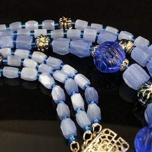 Трехрядное чешское колье из сатинового стекла, Чехословакия 1970-е гг. 001994 - фото 22880