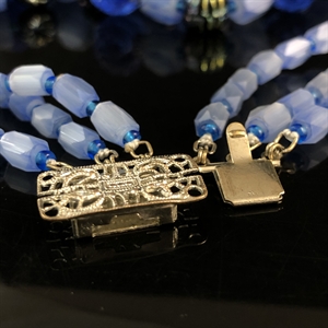 Трехрядное чешское колье из сатинового стекла, Чехословакия 1970-е гг. 001994 - фото 22883