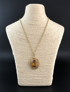 Чешский кулон на цепочке «Цитрин», 1970-е гг. 001995 - фото 22901