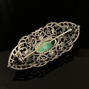 Винтажная чешская брошь с пекинским стеклом, 1960-е гг. 002004 - фото 23097