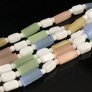 Трехрядное чешское колье из сатинового стекла, Чехословакия 1970-е гг. 002038 - фото 23793