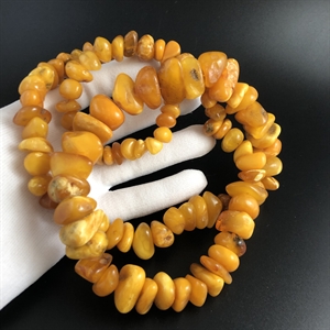 Крупные бусы из природного балтийского янтаря, 80 см , Калининград, СССР, 1980-е гг. 002040 - фото 23820