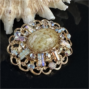 Винтажная чешская брошь «Aurora Borealis», 1970-е гг. 002060