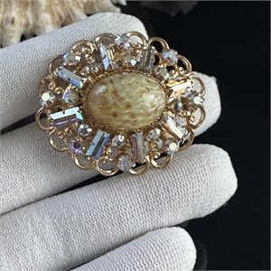 Винтажная чешская брошь «Aurora Borealis», 1970-е гг. 002060