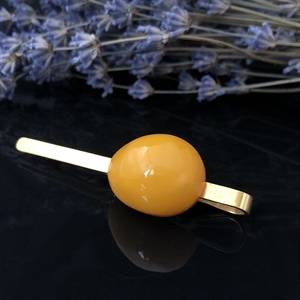 Зажим для галстука с природным балтийским янтарём, СССР, Калининград, 1969-й г. 001478 - фото 4413
