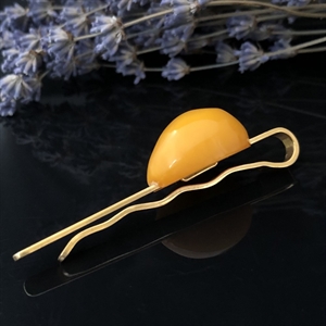 Зажим для галстука с природным балтийским янтарём, СССР, Калининград, 1969-й г. 001478 - фото 4414