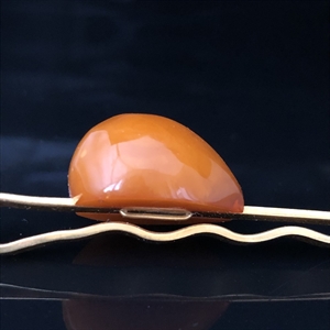 Зажим для галстука с природным янтарём, СССР, Калининград, 1969 год 001305 - фото 4428