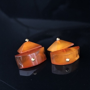 Запонки из натурального янтаря, СССР, 1970-1980-е гг. 001233 - фото 4454