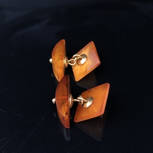 Запонки из натурального янтаря, СССР, 1970-1980-е гг. 001233 - фото 4455