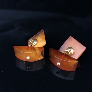 Запонки из натурального янтаря, СССР, 1970-1980-е гг. 001233 - фото 4456