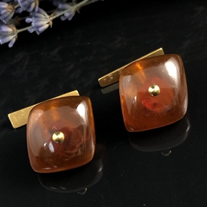 Запонки из формованного янтаря, СССР, 1976 год 001426 - фото 4474