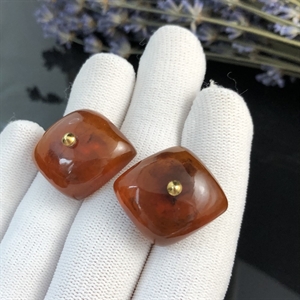 Запонки из формованного янтаря, СССР, 1976 год 001426 - фото 4480