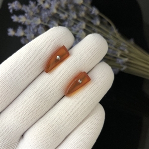 Запонки из цельного природного янтаря, СССР, 1970-1980-е гг. 001413 - фото 4499