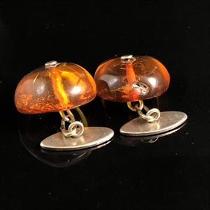 Запонки из цельных кусков янтаря, СССР, 1970-1980-е гг. 001751 - фото 4514