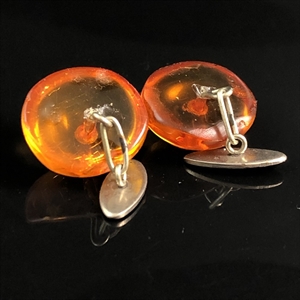 Запонки из цельных кусков янтаря, СССР, 1970-1980-е гг. 001751 - фото 4515